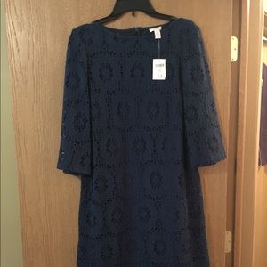 NWT Chicos size 1.5 lined crochet dress!